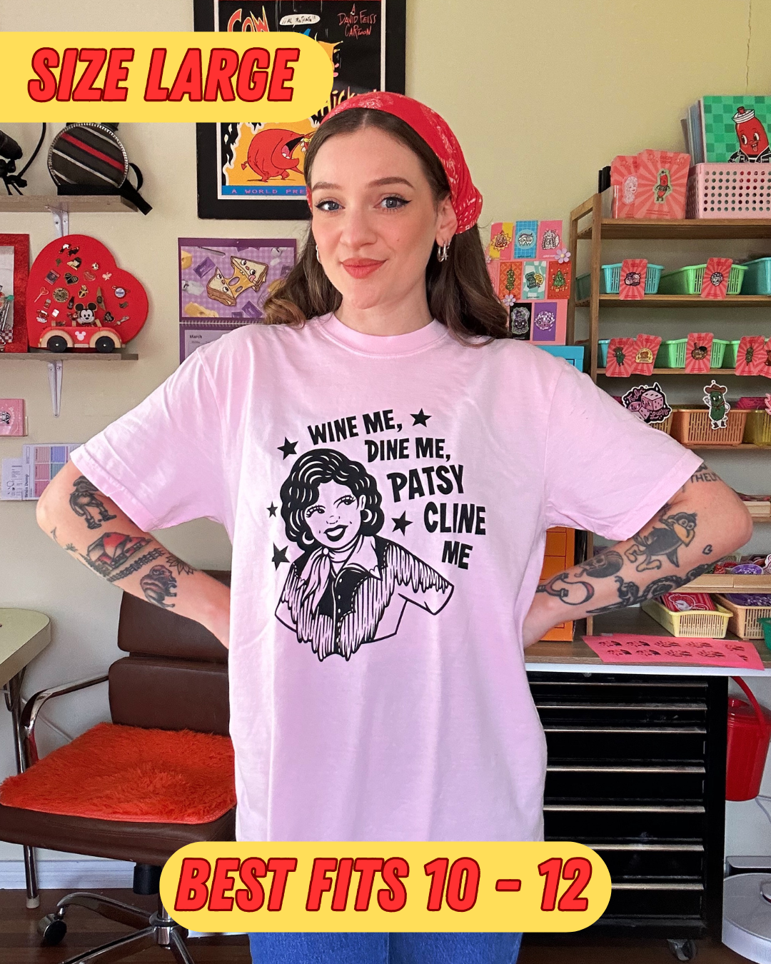 WINE ME DINE ME 'PATSY CLINE' ME - TEE