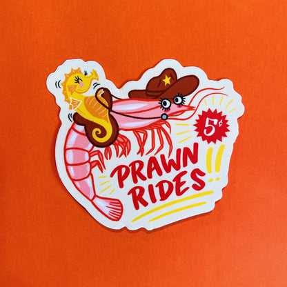 Prawn rides - Sticker